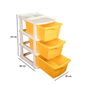 Parasnath Boxo 3 Layer Yellow Drawer – Multi-purpose storage with wheels