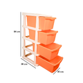 Parasnath Boxo 4 Layer Orange  Drawer – Multi-purpose storage with wheels
