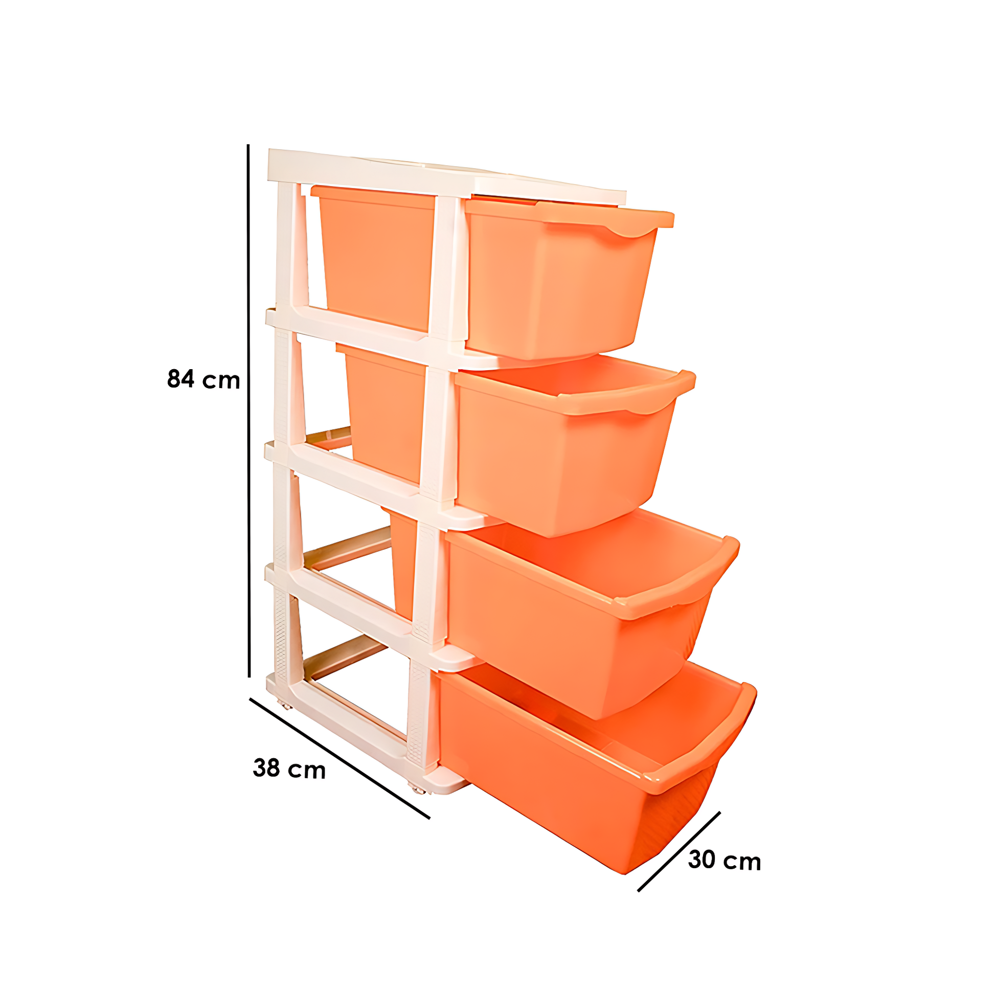 Parasnath Boxo 4 Layer Orange  Drawer – Multi-purpose storage with wheels
