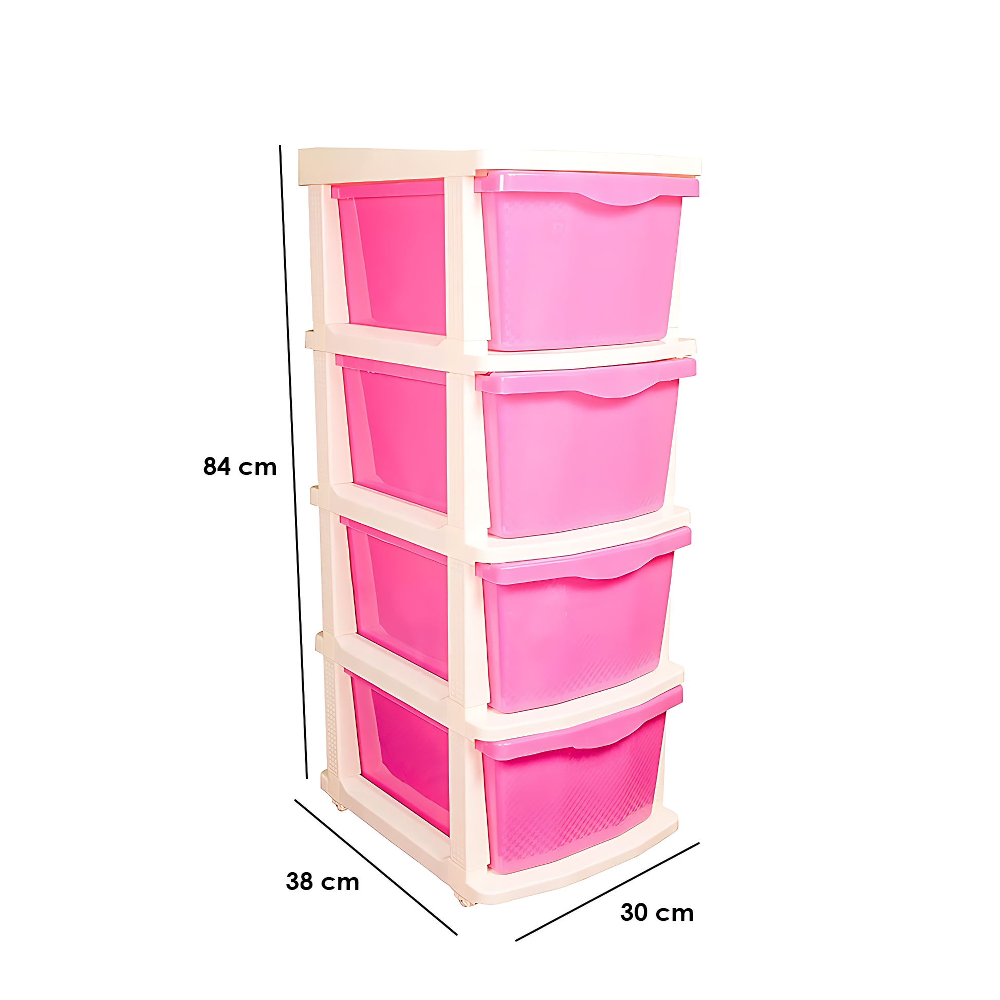 Parasnath Boxo 4 Layer Pink  Drawer – Multi-purpose storage with wheels
