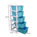 Parasnath Boxo 5 Layer Blue Drawer – Multi-purpose storage with wheels