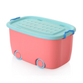 PARASNATH 45L Pink-Blue Rolling Storage Box with Wheels
