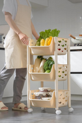 Parasnath 3 Layer Ivory Fruit & Vegetable Trolley – Kitchen Storage Organizer