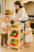Parasnath 3 Layer Ivory Fruit & Vegetable Trolley – Kitchen Storage Organizer