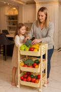 Parasnath 3 Layer Ivory Fruit & Vegetable Trolley – Kitchen Storage Organizer
