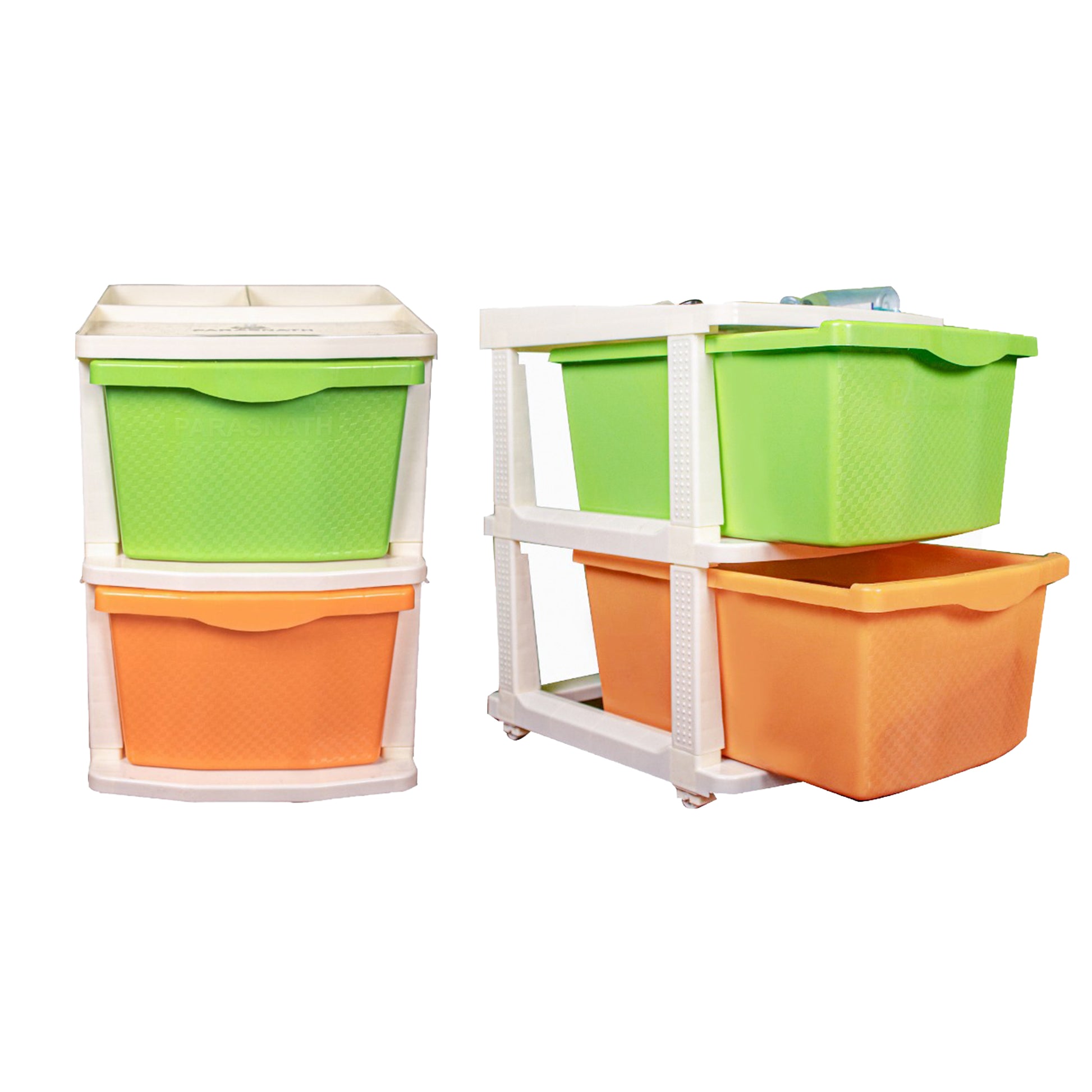PARASNATH Boxo 2 Layer Multicolor Drawer with Wheels