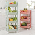 Parasnath 4 Layer Ivory Fruit & Vegetable Trolley – Kitchen Storage Organizer