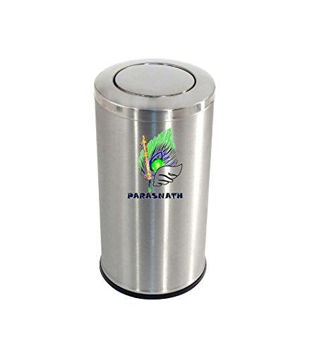 Parasnath Stainless Steel Swing Dustbin, Swing Garbage Bin 10 Litre 8"x12" - PARASNATH