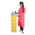 Parasnath Boxo 5 Layer yellow Drawer – Multi-purpose storage with wheels