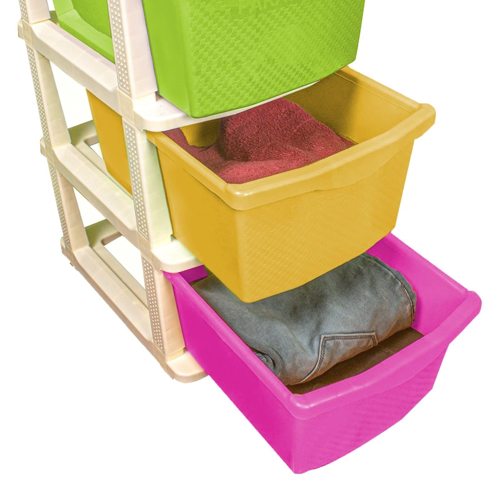 PARASNATH Boxo 3 Layer Multicolour Drawer with Wheels