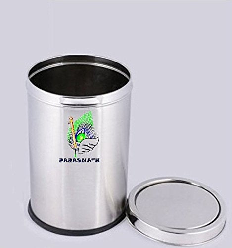 Parasnath Stainless Steel Swing Dustbin, Swing Garbage Bin 10 Litre 8"x12" - PARASNATH