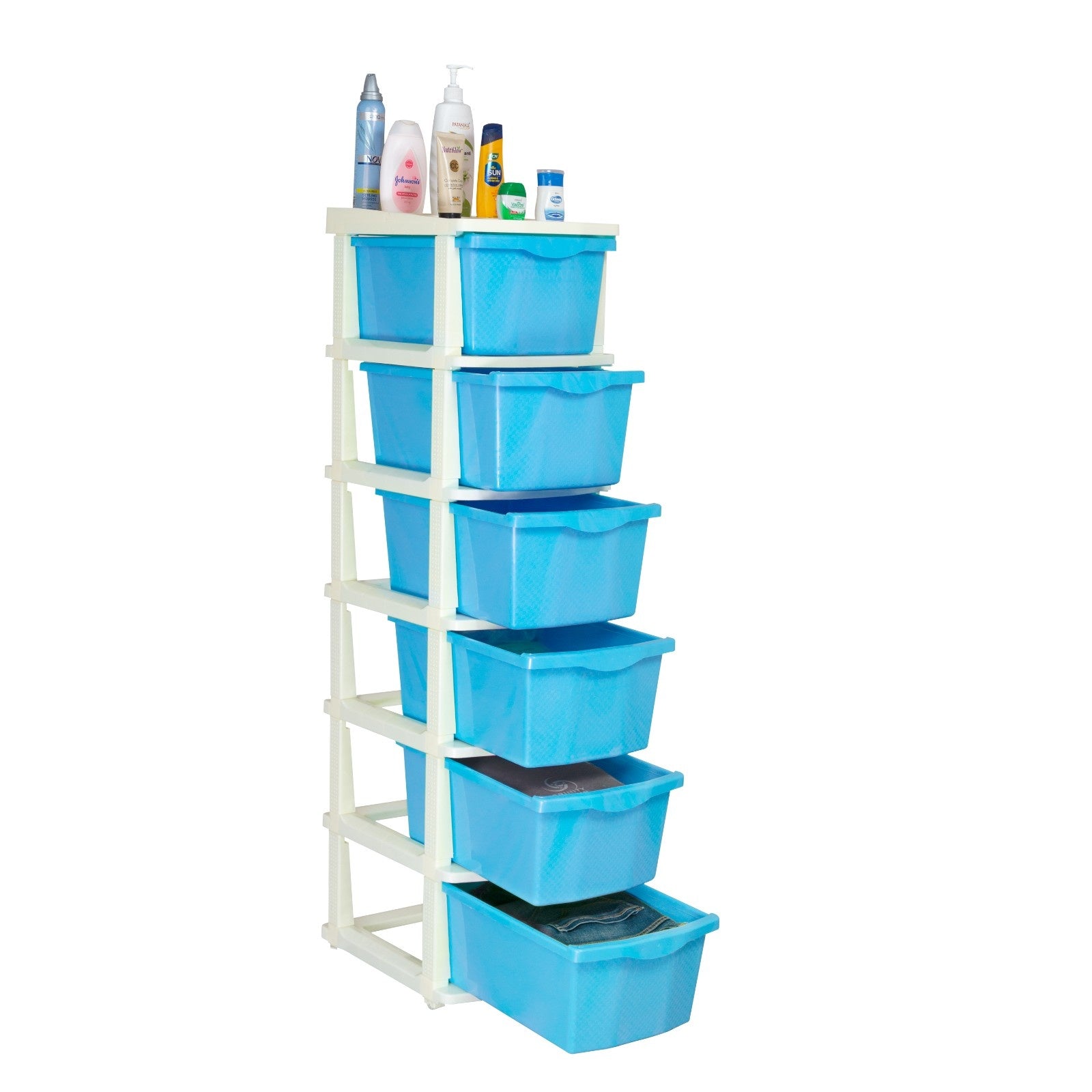 Parasnath Boxo 6 Layer Blue Drawer – Multi-purpose storage with wheels
