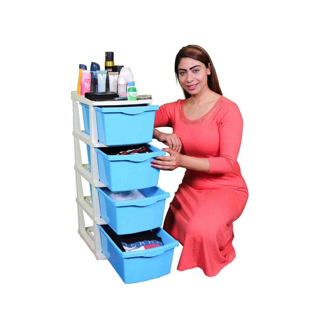 Parasnath Boxo 4 Layer Blue  Drawer – Multi-purpose storage with wheels