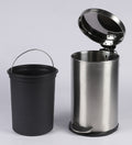 Parasnath Stainless Steel Plain Pedal Dustbin With Plastic Bucket (12''X20''- 20 Liter) - PARASNATH