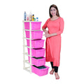 Parasnath Boxo 6 Layer Pink Drawer – Multi-purpose storage with wheels