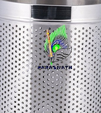 Parasnath 6L Stainless Steel Perforated Round Dustbin Durable Indoor Outdoor