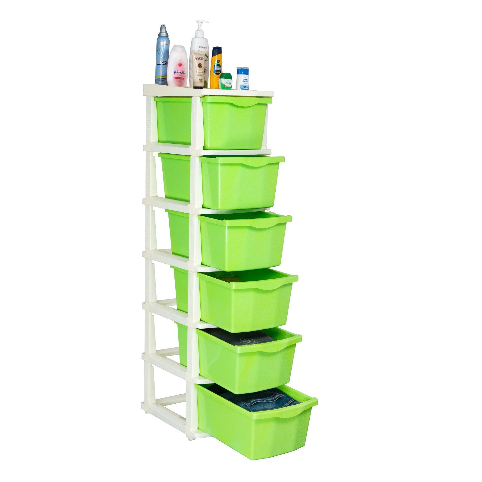 Parasnath Boxo 6 Layer Green Drawer – Multi-purpose storage with wheels
