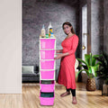 Parasnath Boxo 6 Layer Pink Drawer – Multi-purpose storage with wheels