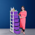 Parasnath Boxo 6 Layer Purple Drawer – Multi-purpose storage with wheels