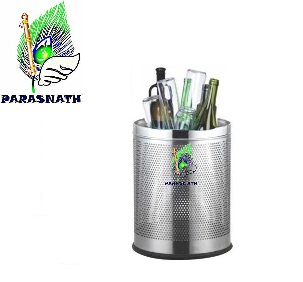 Parasnath 6L Stainless Steel Perforated Round Dustbin Durable Indoor Outdoor