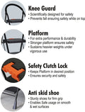 Parasnath Black Diamond Heavy Folding Ladder With Wide Steps 4 Steps 4.1 Ft Ladder - PARASNATH