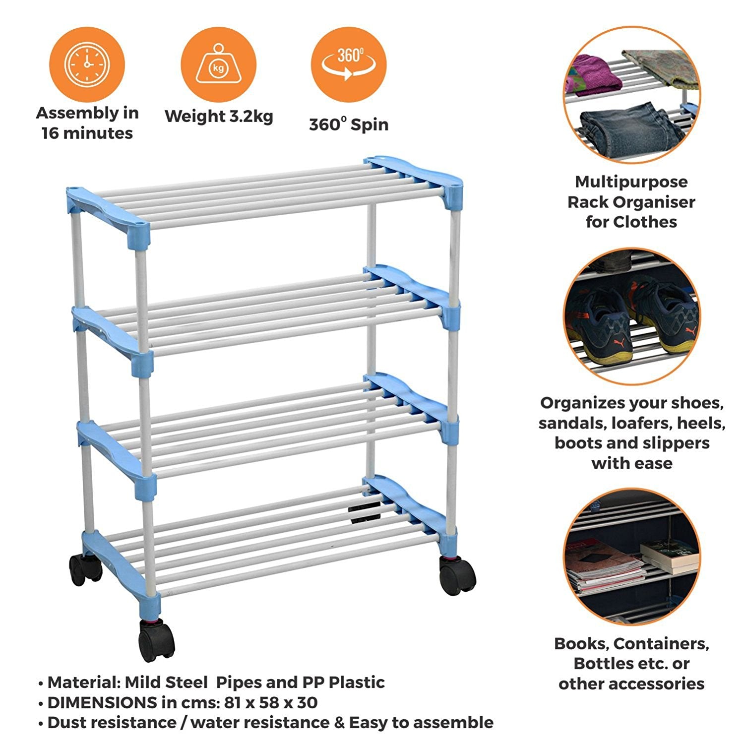 PARASNATH Smart Shoe Rack with 4 Shelves 