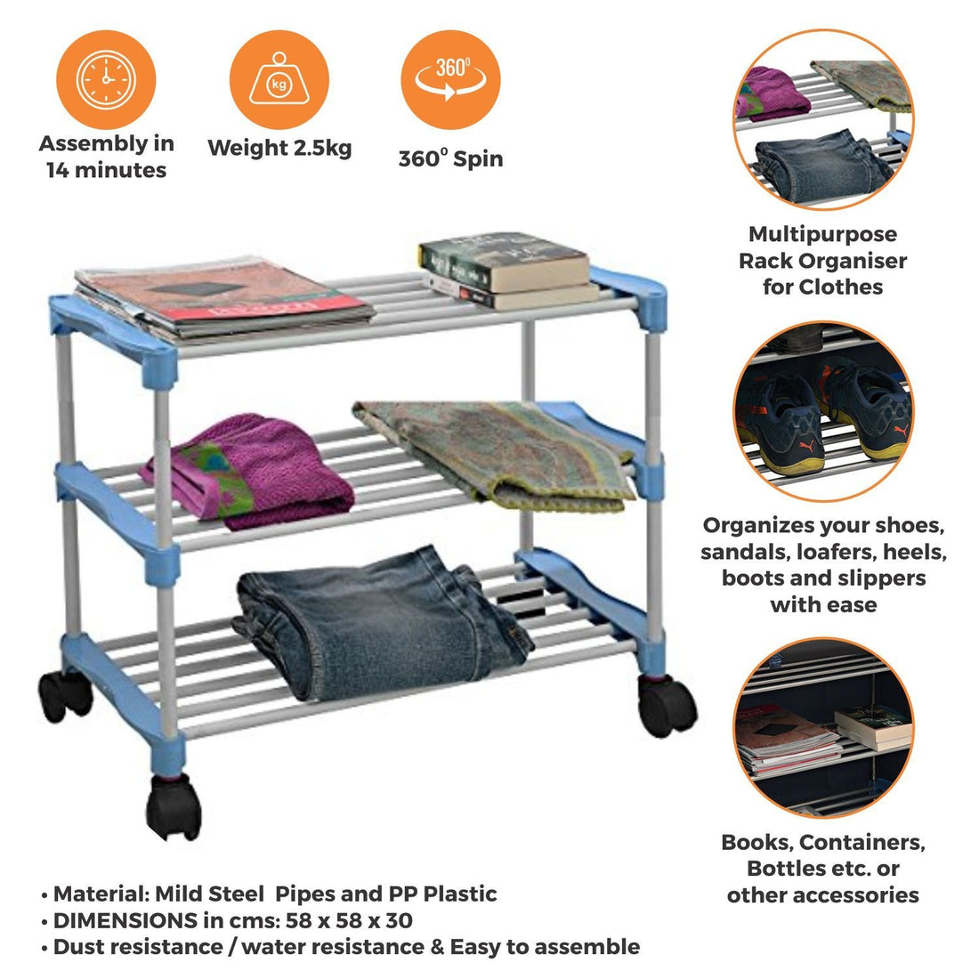 PARASNATH Smart Shoe Rack with 3 Shelves 