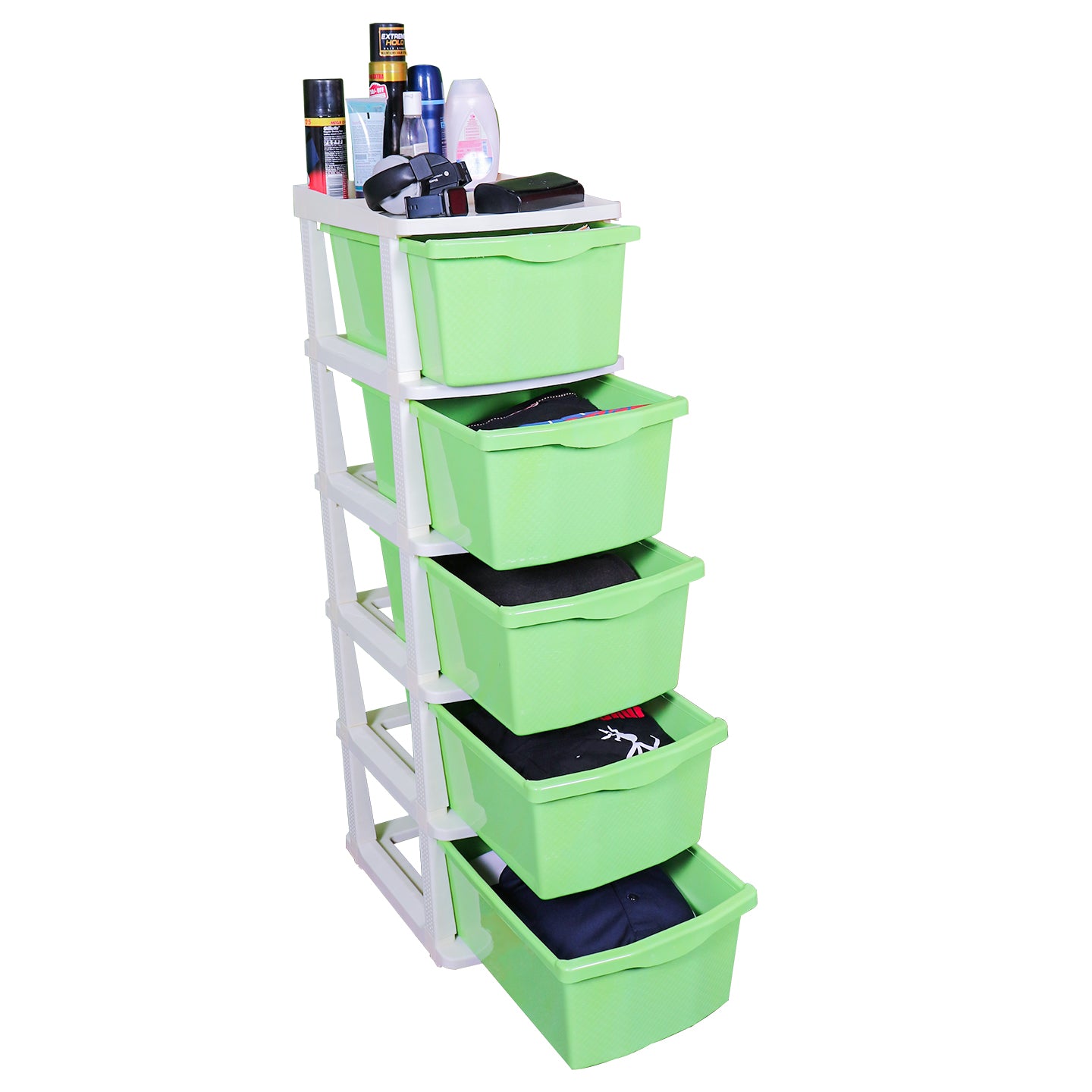 Parasnath Boxo 5 Layer Green Drawer – Multi-purpose storage with wheels