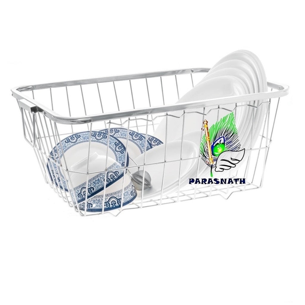 Parasnath Large Stainless Steel Dish Drainer No.3 Tokra for Kitchen Utensils