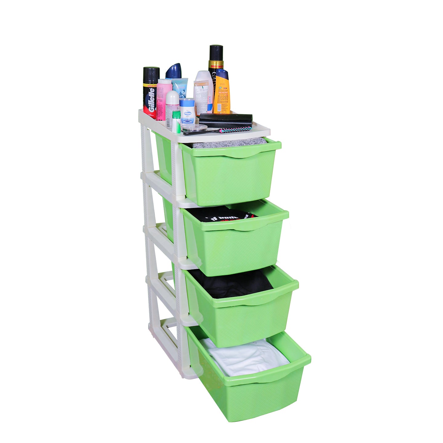 Parasnath Boxo 4 Layer Green Drawer – Multi-purpose storage with wheels