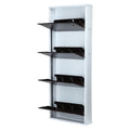Parasnath Brown White Wall-Mounted 4-Shelf Shoe Rack Lockable Organizer