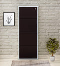 Parasnath Brown White Wall-Mounted 4-Shelf Shoe Rack Lockable Organizer