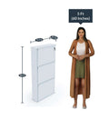 Parasnath Pure White Wall Shoe Rack 3 Shelves Slim Lockable Steel Shoe Stand for Home and Outdoor