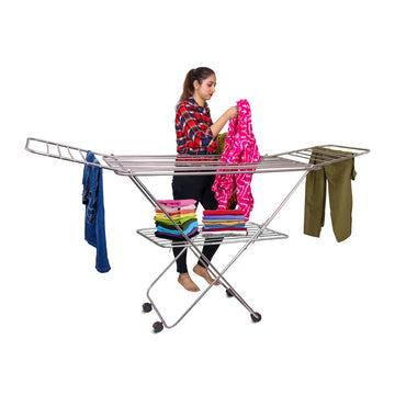 Parasnath Prime Stainless Steel Butterfly Extra Large Foldable Clothes Drying Stand