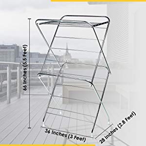 PARASNATH Prime Stainless Steel 12 Rods Extra Large Foldable Cloth Drying Stand 