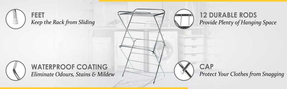 PARASNATH Prime Stainless Steel 12 Rods Extra Large Foldable Cloth Drying Stand 