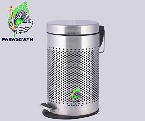 Parasnath stainless steel round perforated pedal dustbin
