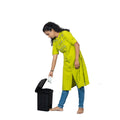 PARASNATH Rattan Design (Black Colour) Pedal Dustbin 7Litre Modern Light-weight Dustbin for Home and Office Black Colour - Made In India - Small Size 8 inchX8 inchX11 inch - PARASNATH