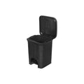 PARASNATH Rattan Design (Black Colour) Pedal Dustbin 7Litre Modern Light-weight Dustbin for Home and Office Black Colour - Made In India - Small Size 8 inchX8 inchX11 inch - PARASNATH