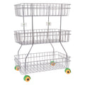 Parasnath Zig Zag 3-Shelf Stainless Steel Vegetable Stand for Kitchen Storage
