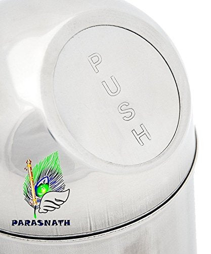 Parasnath Stainless Steel Push Dustbin/Push Garbage Bin 18 litre (10'' x 18'') - PARASNATH