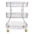 Parasnath Zig Zag 3-Shelf Stainless Steel Vegetable Stand for Kitchen Storage