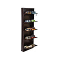 Parasnath Coffee Colour Wall Shoe Rack 5 Shelves Slim Lockable Steel Shoe Stand