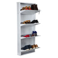 Parasnath Pure White Wall Shoe Rack 3 Shelves Slim Lockable Steel Stand