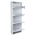 Parasnath Pure White Wall Shoe Rack 3 Shelves Slim Lockable Steel Stand