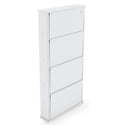 Parasnath Pure White Wall Shoe Rack 3 Shelves Slim Lockable Steel Stand