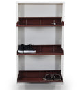 Parasnath Brown White Wall-Mounted 3-Shelf Shoe Rack Lockable Organizer