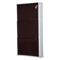 Parasnath Brown White Wall-Mounted 3-Shelf Shoe Rack Lockable Organizer