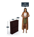 Parasnath Coffee Colour Wall Shoe Rack 2 Shelves Slim Lockable Steel Shoe Stand