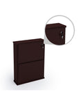 Parasnath Coffee Colour Wall Shoe Rack 2 Shelves Slim Lockable Steel Shoe Stand